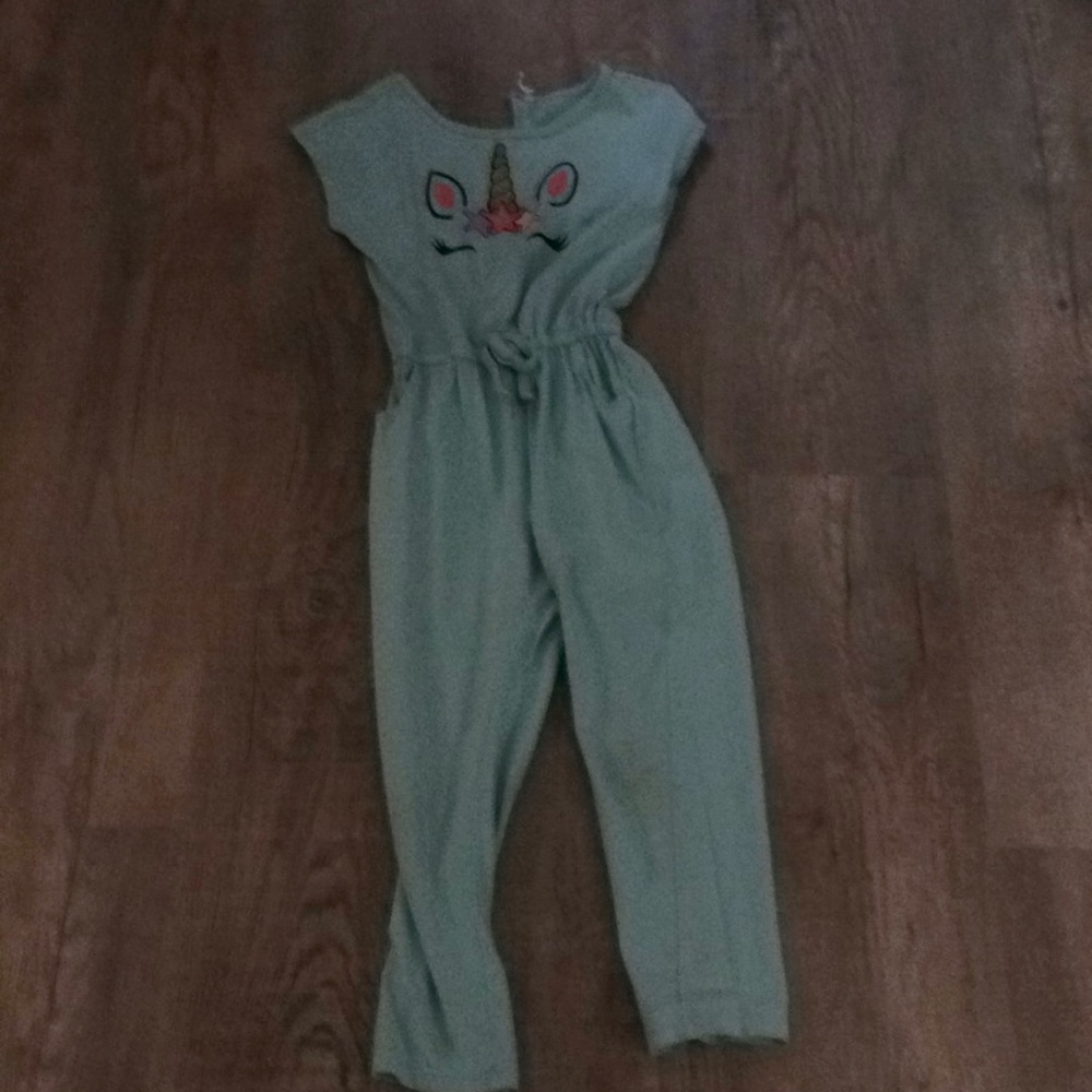 Unicorn/ teal romper